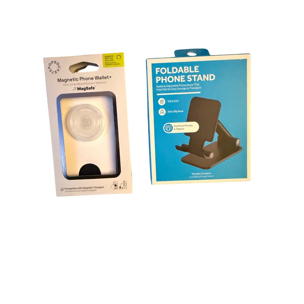PopSockets Magnetic Phone Wallet for MagSafe + Foldable Phone Stand Bundle